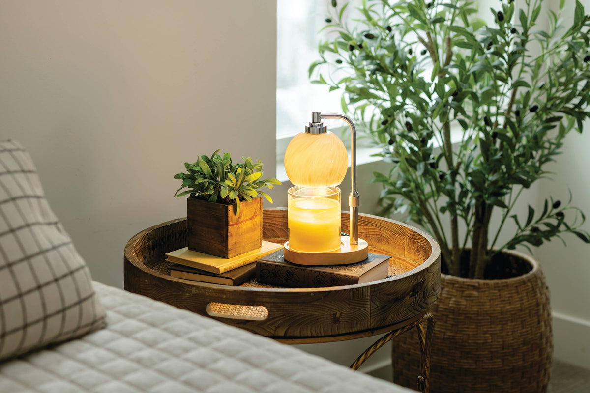 Swirl Blown Glass Candle Warmer Lamp