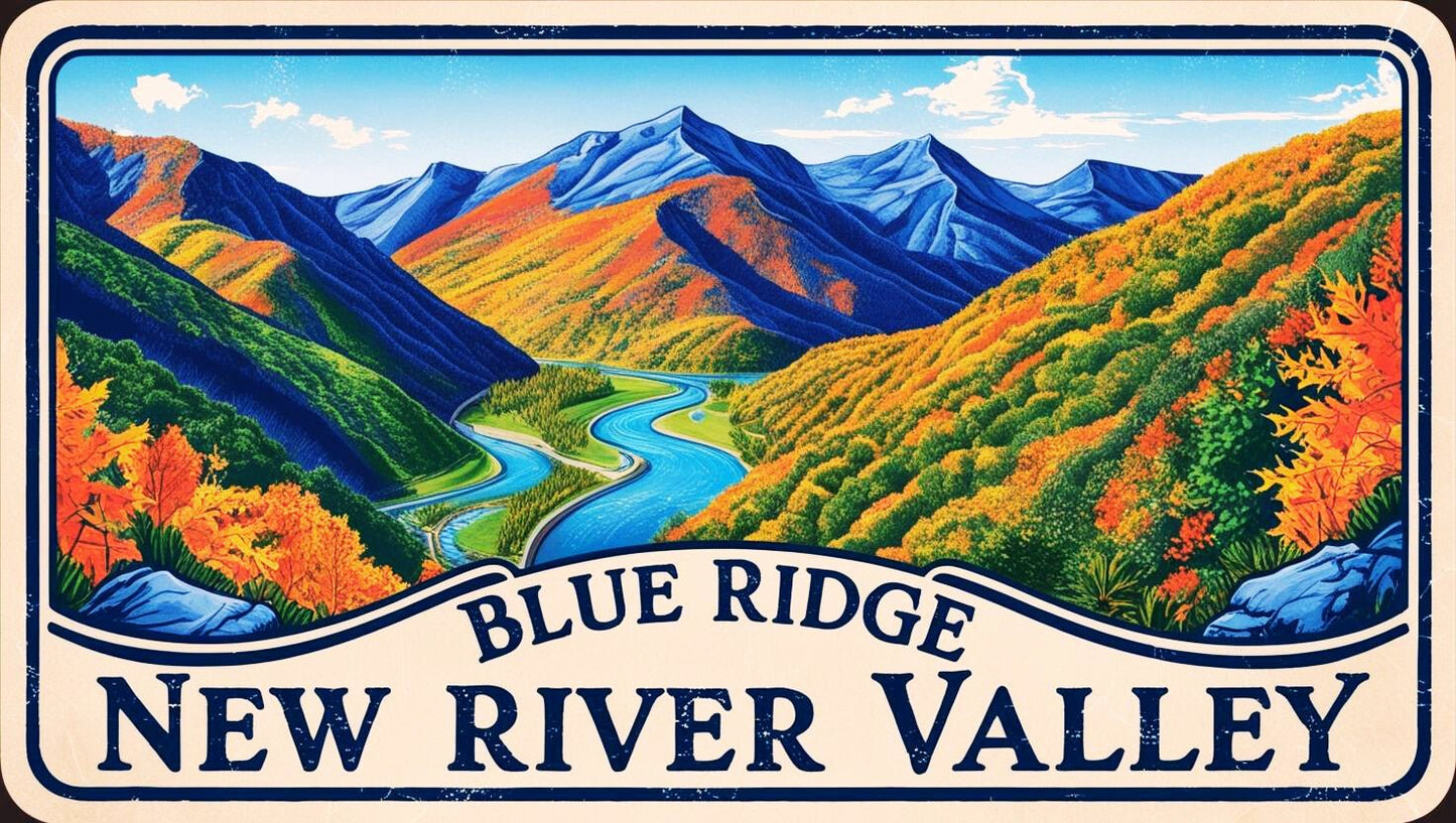Blue Ridge New River Valley - Sticker - Autumn Laurel