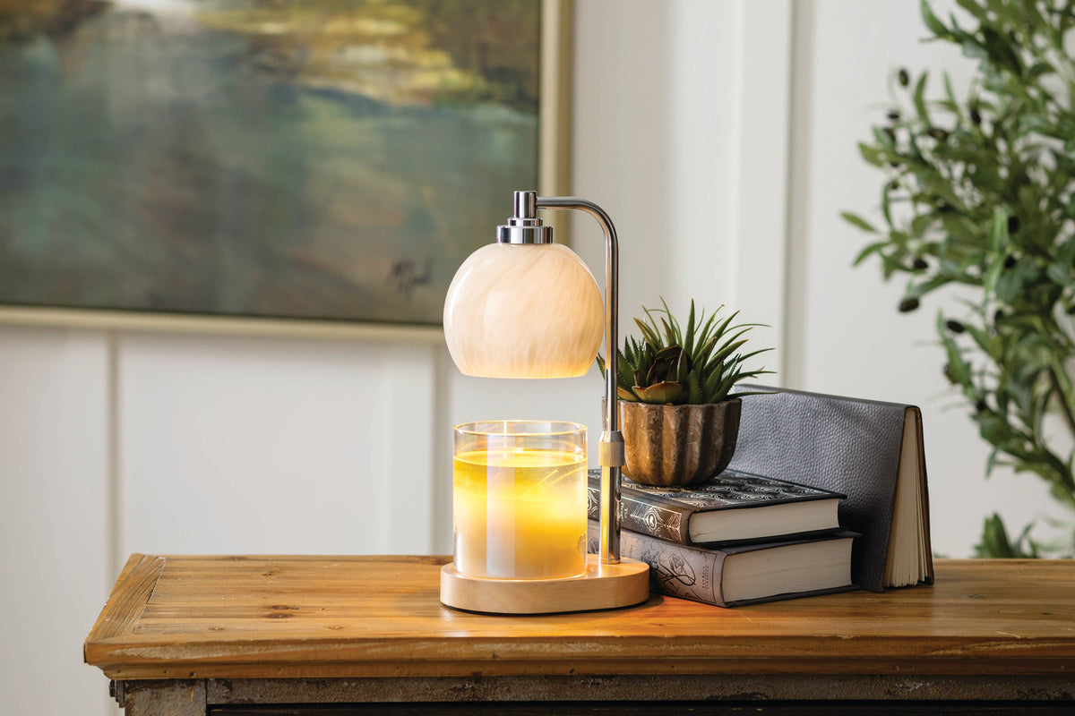 Swirl Blown Glass Candle Warmer Lamp