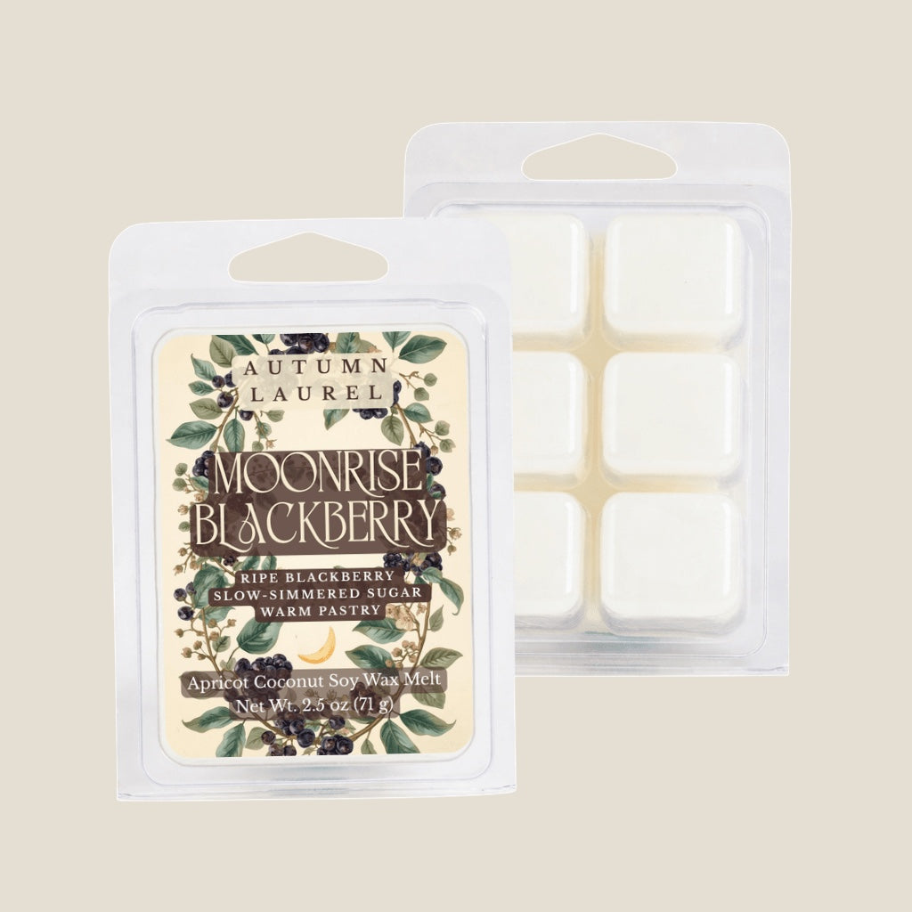 Moonrise Blackberry wax melt clamshell by Autumn Laurel & Co., handcrafted in Virginia