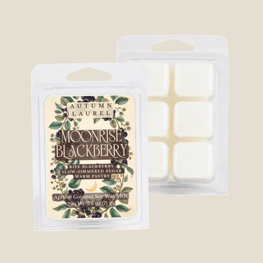 Moonrise Blackberry wax melt clamshell by Autumn Laurel & Co., handcrafted in Virginia